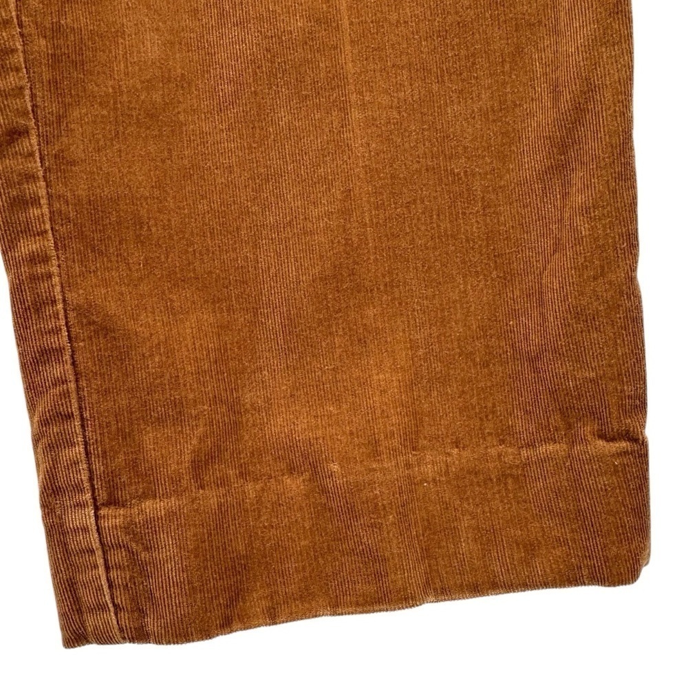 Women's Vintage 80s Izod Lacoste Corduroy Pants Pull On Drawstring Rust Brown L - Picture 3 of 11